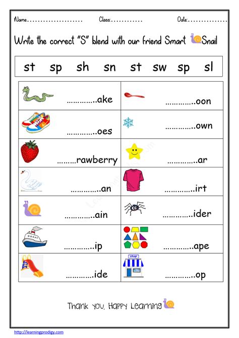 Consonant Sounds S Blend Worksheet For Grade 1free Blending Worksheet