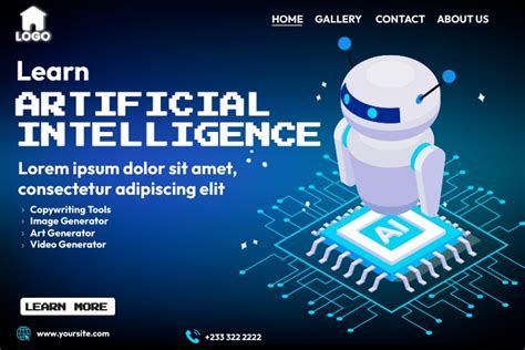 Learn Artificial Intelligence Template Postermywall