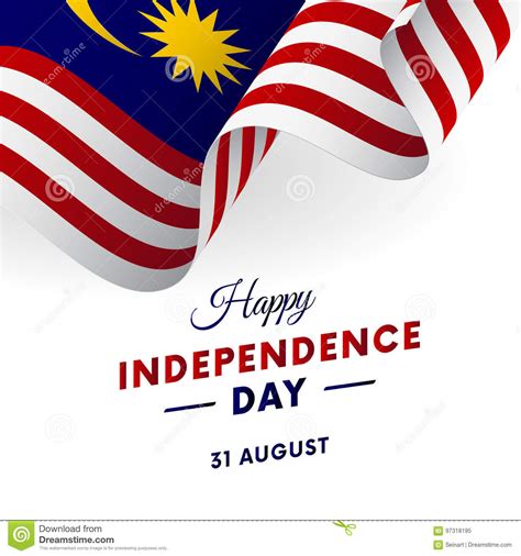 The aerial video of malaysia flag being waved on a boat in conjunction with national independence day on 31st august. Malaysia Independence Day. 31 August. Waving Flag. Vector ...