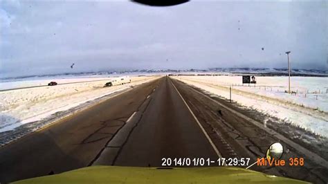 Bad Road Conditions On I 80 In Wyoming Youtube