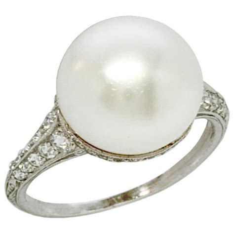 Doris Dukes Platinum Diamond And Natural Pearl Ring Circa 1900