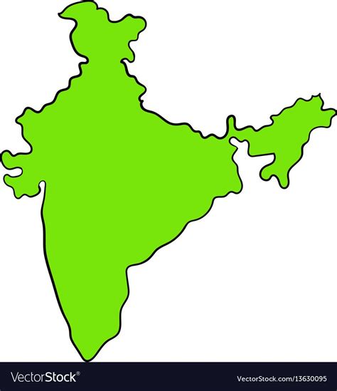 A Green Map Of India On A White Background