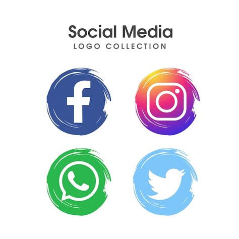 Colección De Logotipos De Redes Sociales Vector Premium