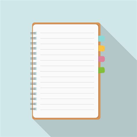 Blank Spiral Notepad Notepad With Bookmarks Template For Text For Web