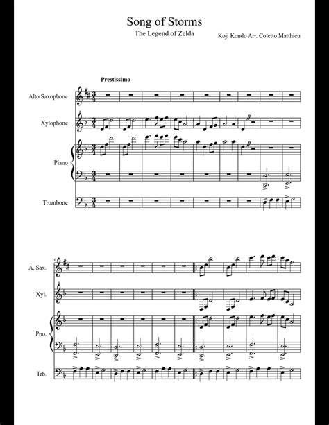 It was commissioned by the students of my colleague and friend, trombone. Song of storms Ocarina of time sheet music download free in PDF or MIDI