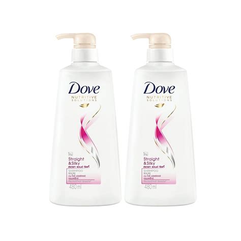 Dove Shampoo Straight and Silky Pink 480 ml (2 Bottles) โดฟ แชมพู ผมตรง ...