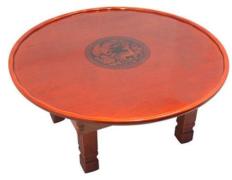 Round Living Room Table 75cm Folding Leg Korean Antique Furniture Asian