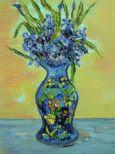 Blue Flowers In Blue Vase Painting By Donald Davis Fine Art America