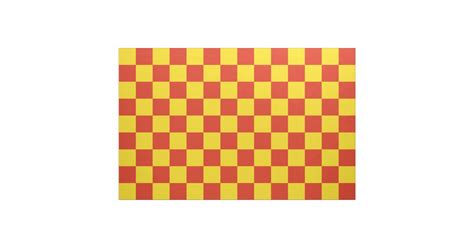 Red And Yellow Checkerboard Pattern Fabric Zazzle