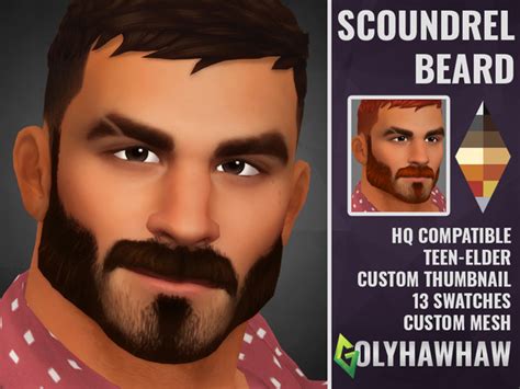 Golyhawhaws Scoundrel Beard Beard Mens Facial Hair Styles Sims 4