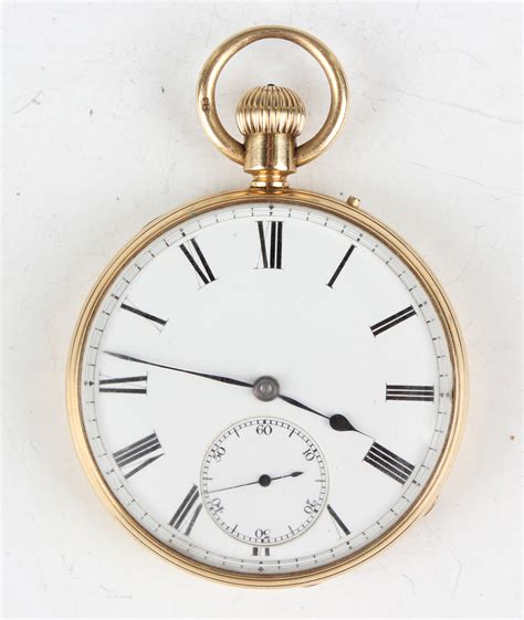 An 18ct Gold Cased Keyless Wind Open Faced Gentlemans Pocket Watch