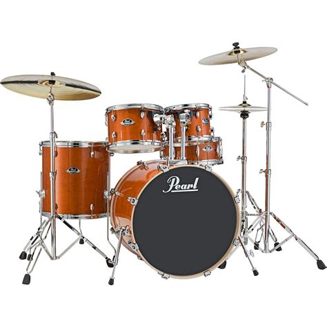 Pearl Export Exl New Fusion 5 Piece Drum Set With Hardware Honey Amber