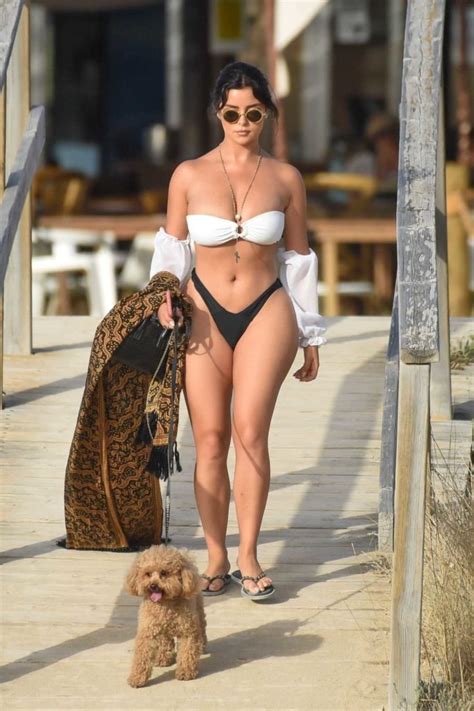 Demi Rose In A Black And White Bikini On The Beach In Ibiza Celeb Donut