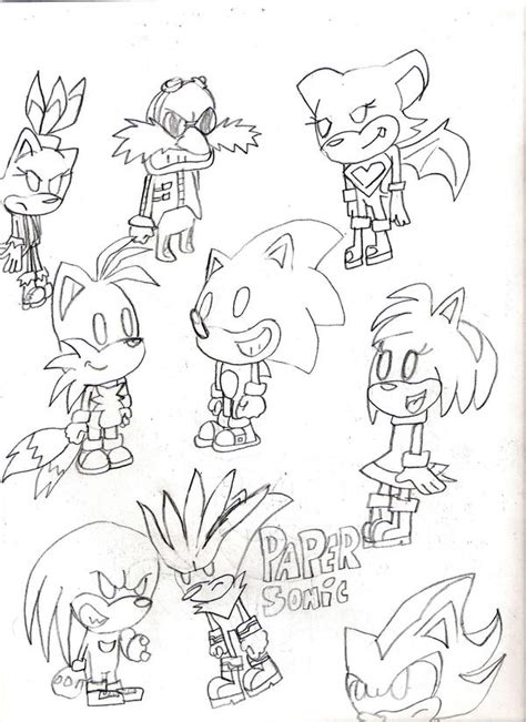 Paper Sonic By Spongicx On Deviantart