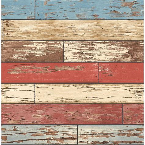 Brewster Red Scrap Wood Weathered Texture Wallpaper 2701 22319 The