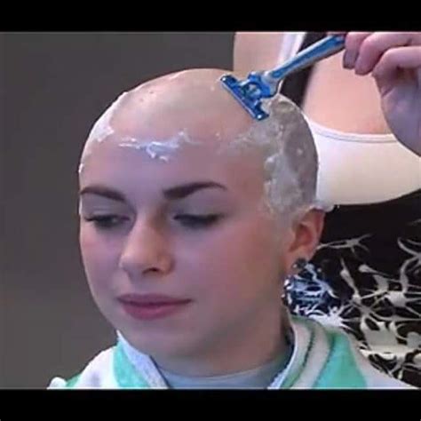 Pin On Bald Women Covered In Shaving Cream