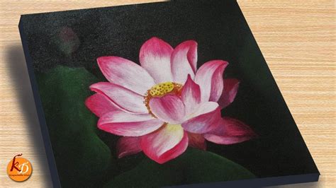 Lotus Flower Acrylic Painting Episode 166 Youtube
