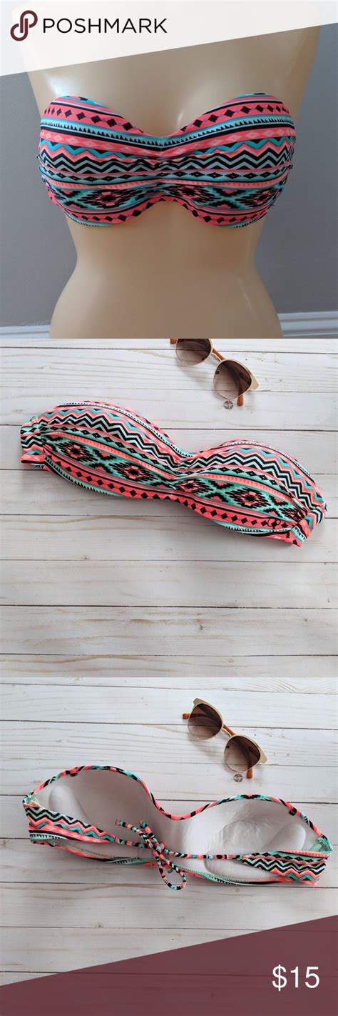 Op Strapless Aztec Print Push Up Bikini Top This Multi Color Tribal Print Strapless Bikini Top