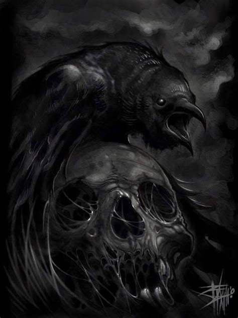 Skull And Gothic Art ☠️ Dark Art Photography Beautiful Dark Art Raven Art