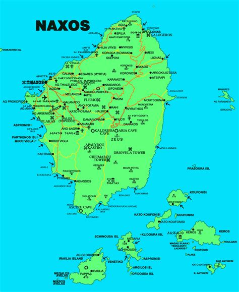 Imagesmapsnaxos Map Naxos Image Map