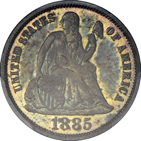 1885 Seated Liberty 10¢ Proof 65 Pcgs