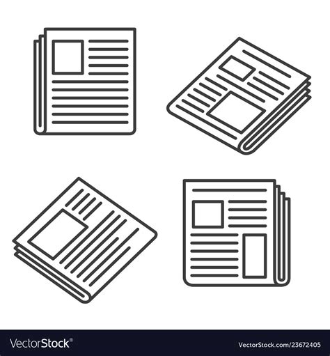 Newspaper Icons Set Royalty Free Vector Image Vectorstock