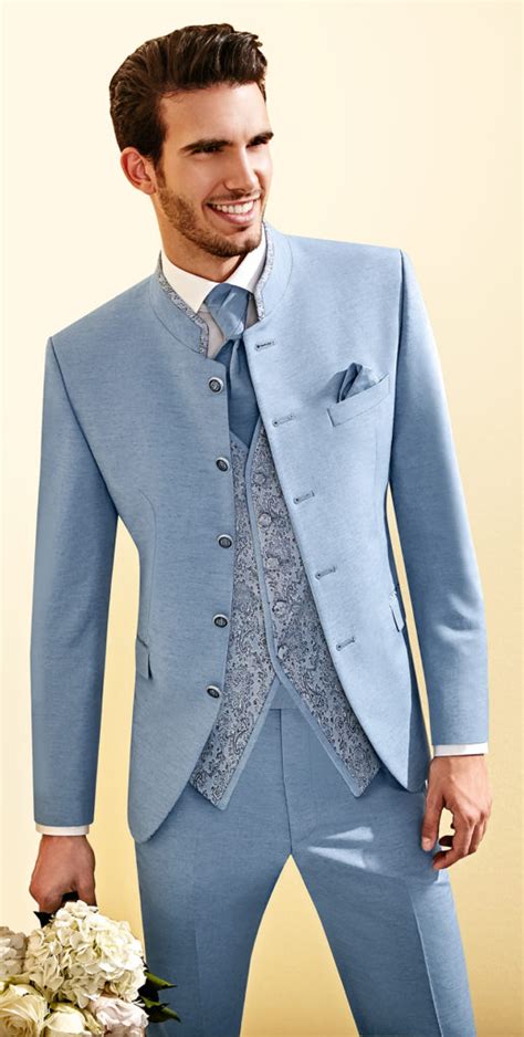 Tailor Made Light Blue Wedding Suits For Men Slim Fit Groom Prom Tuxedo