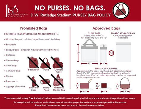 Athletics Stadium Clear Bag Policy