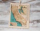 Vintage 1930s MAP of California by redtruckdesigns on Etsy