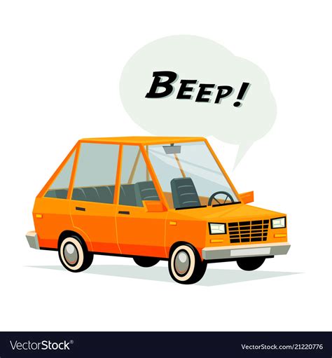 Cartoon Car Flat Style Orange Car On White Vector Image
