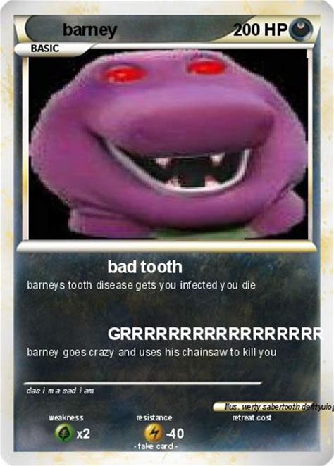 Pokémon Barney 148 148 Bad Tooth My Pokemon Card