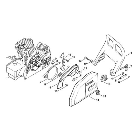 Stihl Ms 210 Chainbsaw Ms210 Parts Diagram Chain Brake