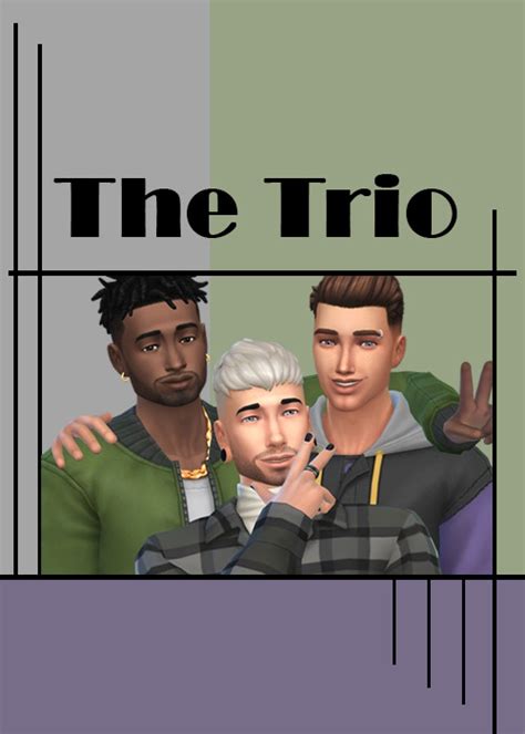 Sakuraleon ♥ The Trio ♥ 3 Sim Group Pose For The Sims 4 Guy Best