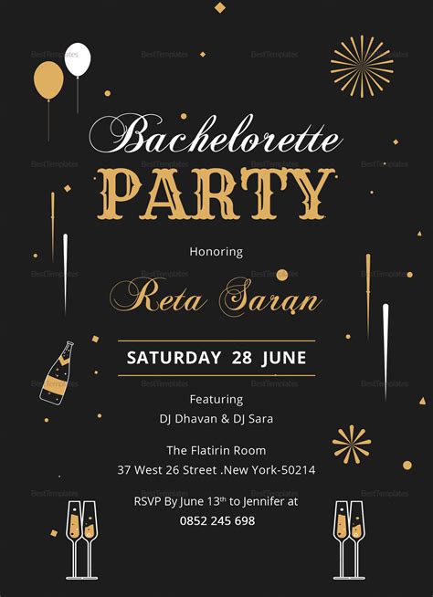 Printable Bachelorette Party Invitations Templates Printable Word