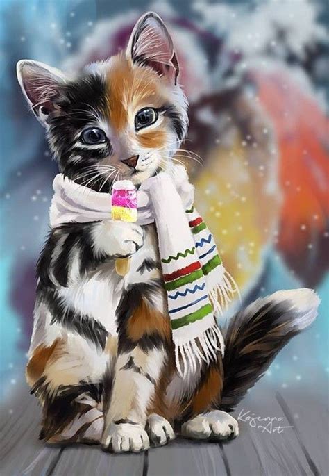 44 Tableau Art Digital De Lorri Kajenna Милый кот Котята Самые