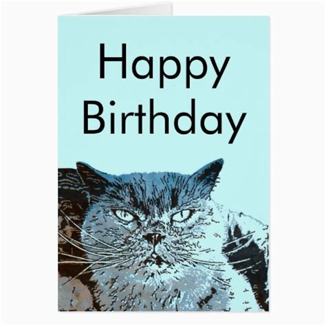 British Birthday Cards British Blue Cat Birthday Card Zazzle Birthdaybuzz
