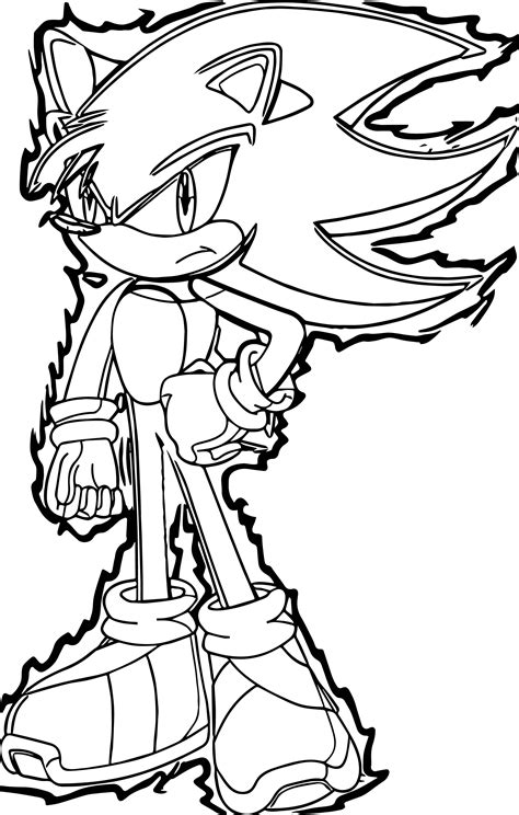 Awesome Sonic The Hedgehog Fire Body Coloring Page Desenhos Para