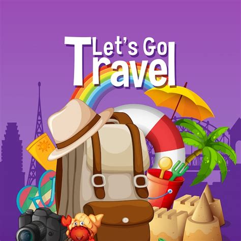 Premium Vector Lets Go Travel Template