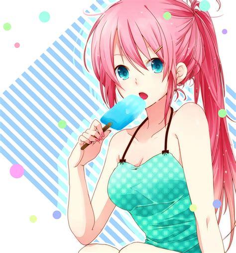Image Megurine Luka Vocaloid Anime Girls Blue Eyes Pink