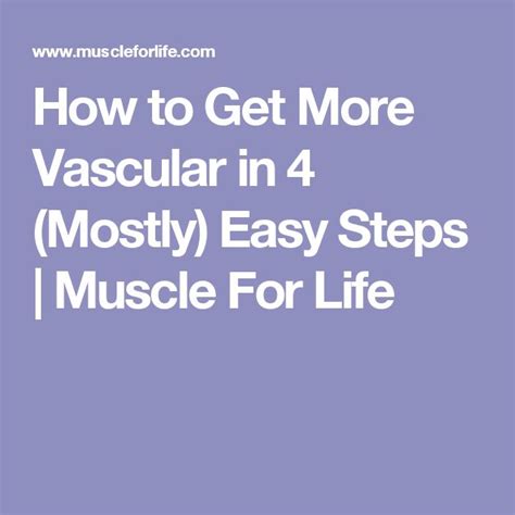 How To Get More Vascular In 4 Mostly Easy Steps Legion Athletics