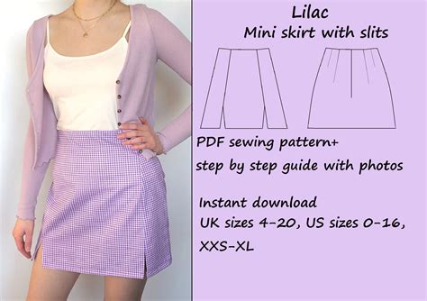 Mini Skirt With Slits Bella Sewing Pattern Pdf Sewing Etsy Artofit