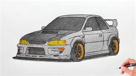 How To Draw A Subaru Impreza 22b Sti 1998 Drawing Car Coloring