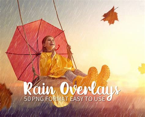 Rain Overlays Realistic Rain Rainfall Rainy Weather Etsy Photoshop