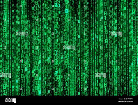 Digital Stream Or Binary Code Data On Matrix Background Vector Digits