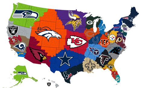 Nfl Team Map Of The United States Map Of The United States