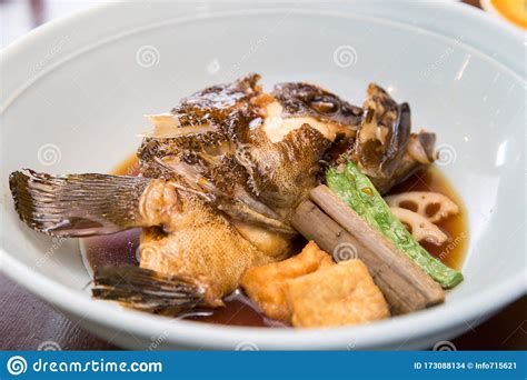Braised Japanese Fish Head Stock Photo Image Of Meal 173088134