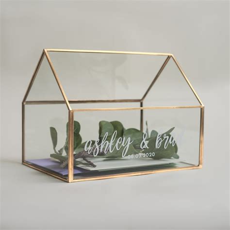 Gold Glass House Card Box Personalized Wedding Card Box Etsy