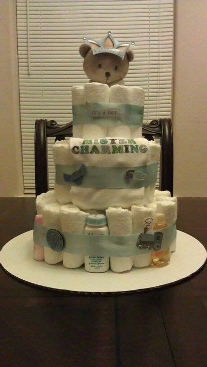 Cute Boy Diaper Cake By Christy Diaper Cake Boy Baby Shower Diapers