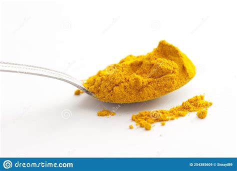 Full Spoon Of Turmeric Spice In Close Up Stock Image Image Of Food