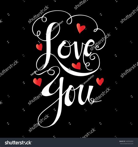Love You Hand Written Lettering Romantic Royalty Free Stock Vector